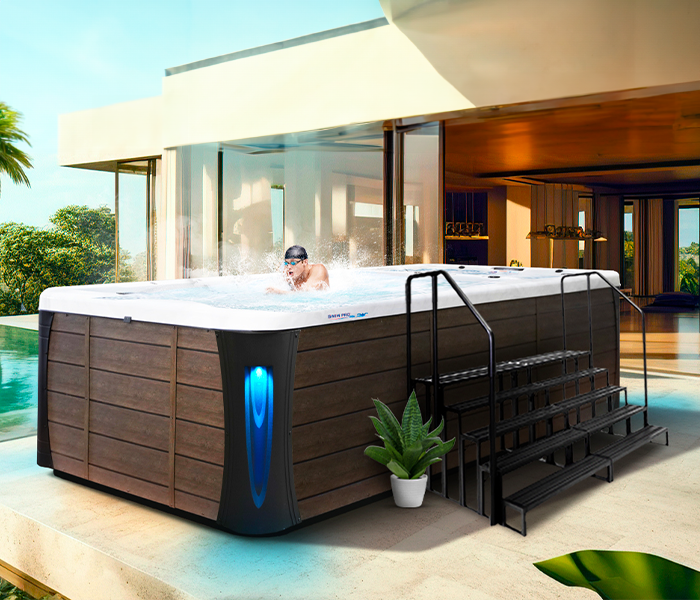 Calspas hot tub being used in a family setting - Edgewater